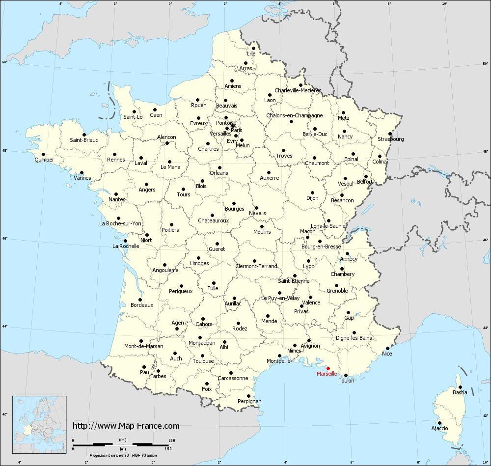 مارسی در نقشه