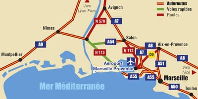 نقشه از مارسی بزرگراه